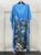 Rochie albastra de plaja lunga tip poncho din matase cu reproducere dupa    Migdal Inflorind   de Van Gogh mărime mare