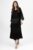 Rochie boho neagra, lunga cu volane, din matase naturala cu dantela mărime mare