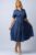 Rochie camasa bleumarin cu bulinute, din tesatura fina de bumbac mărime mare