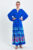 Rochie camasa cu imprimeu, pe fond albastru, din vascoza mărime mare