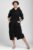 Rochie camasa din catifea reiata cu gluga si siret in talie, neagra mărime mare