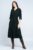Rochie camasa din catifea reiata, neagra, cu cordon in talie mărime mare
