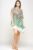 Rochie de plaja tip poncho cu motive florale si buline alb cu verde, vascoza mărime mare