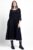 Rochie din catifea reiata, cu taieturi asimetrice si floare aplicata, neagra mărime mare