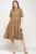 Rochie din poplin satinat cu volane, camel mărime mare