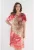 Rochie din voal cu print abstract rosu-bej marime mare