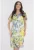Rochie din voal galben cu print abstract marime mare