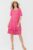Rochie fucsia A line midi, cu doua volane poale, din in mercerizat mărime mare