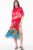 Rochie fucsia de plaja lunga tip poncho din matase cu reproducere dupa    Noapte Instelata deasupra Rhonului   de Claude Monet mărime mare