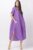 Rochie lalea oversize din in cu buzunare si crapaturi laterale rotunjite, mov mărime mare