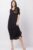 Rochie lalea oversize din in cu buzunare si crapaturi laterale rotunjite, negru mărime mare