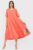 Rochie lunga A-line, corai, cu imprimeu floare stilizata cu petale multicolore mărime mare