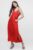 Rochie lunga A-line din in, fara maneci, rosie mărime mare