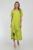Rochie lunga A-line din in mercerizat cu siret la poale, verde lime mărime mare