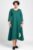 Rochie lunga A-line din jerseu punto milano verde cu aplicatie flori mărime mare
