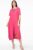 Rochie lunga fucsia din in mercerizat, marime oversize cu fluture stilizat mărime mare