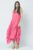 Rochie lunga in colturi, din batist de bumbac, fucsia mărime mare