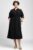 Rochie masura mare din catifea reiata taiata in talie, neagra mărime mare
