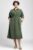 Rochie masura mare din catifea reiata taiata in talie, verde kaki mărime mare
