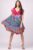 Rochie midi A-line cu imprimeu paisley, pe fond fucsia mărime mare