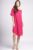 Rochie midi din in fucsia, cu decolteu pe elastic mărime mare
