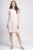 Rochie midi, dreapta, din in, cu insertii de tricot pe lateral, roz mărime mare