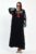 Rochie neagra A-line cu imprimeu cauciucat flori rosii , din vascoza mărime mare