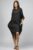 Rochie neagra din in Stella Milani cu inel metalic pe spate mărime mare
