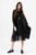 Rochie neagra oversize din stofa subtire suprapusa , cu un fald lateral si dublura din tull mărime mare
