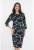 Rochie office bleumarin cu model abstract alb marime mare