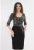 Rochie office neagra cu print abstract crem marime mare