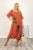 Rochie oversize A-line, din in cu snur in partea de jos, roz inchis mărime mare