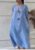 Rochie oversize din in, cu nasturi pe piept, albastru deschis mărime mare