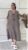 Rochie oversize din in, cu nasturi pe piept, bej inchis mărime mare