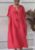Rochie oversize din in, cu nasturi pe piept, corai mărime mare