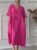 Rochie oversize din in, cu nasturi pe piept, fucsia mărime mare