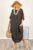 Rochie oversize lalea, din in maron ciocolata mărime mare