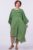 Rochie oversize verde olive, din in si batist de bumbac mărime mare