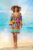 Rochie scurta de plaja din vascoza si bumbac, cu imprimeu floral multicolor mărime mare