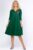 Rochie verde inchis  A line  midi, cu decolteu traditional si imprimeu floare picturala mărime mare