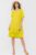 Rochie verde lime  A line  midi, cu doua volane poale, din in mercerizat mărime mare