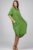 Rochie verde oliv din in Stella Milani cu inel metalic pe spate mărime mare