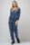 Trening dama albastru jeans, doua piese, din catifea de bumbac mărime mare