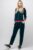 Trening dama doua piese din catifea de bumbac, verde turquoise cu banda fucsia mărime mare