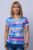 Tricou alb-albastru din vascoza mărime mare