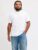 Jack & Jones Plus Tricou simplu, barbati, din bumbac organic, Relaxed Fit, Alb