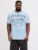 Jack & Jones Plus Tricou barbati, cu decolteu la baza gatului si imprimeu cu text, Albastru deschis
