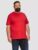 Tricou bărbați cu decolteu la baza gâtului și logo, din bumbac, Rosu
