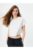 Tricou crop cu decolteu la baza gatului KOTON mărime mare