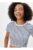 Tricou crop cu decolteu la baza gatului si model in dungi KOTON mărime mare